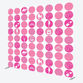 Aperturee - Aperturee Hot Glitter Pink Round Sticker Square Tension Backdrop